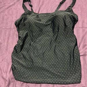Black Krista Polka Dot swimsuit top- 2X-perfect to wear with shorts